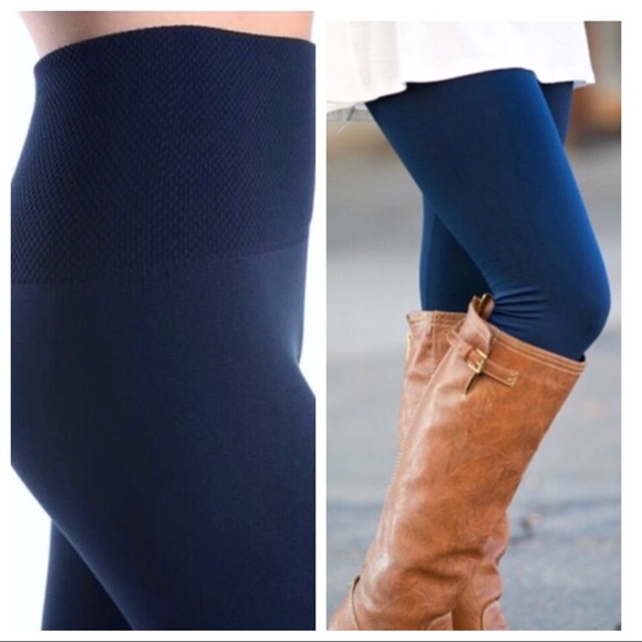 Infinity Raine Pants - Navy fleece lined high waist leggings